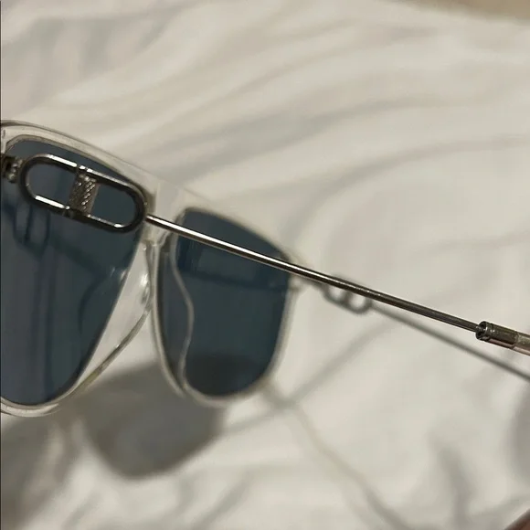 Dior Transparent Frame Sunglasses with Blue Lenses